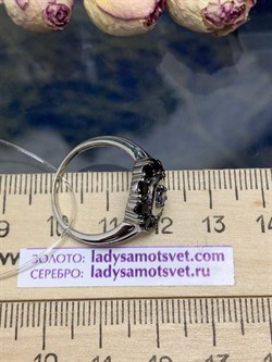 *Кольцо р.17,5 Орхидея Микс Танзанит Шпинель арт. К1132/Ag-607/1/8-643 вес 2,98 г - фото 245584