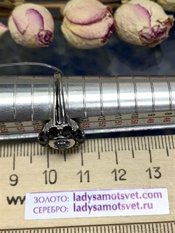 *Кольцо р.17,5 Орхидея Микс Танзанит Шпинель арт. К1132/Ag-607/1/8-643 вес 2,98 г - фото 245585