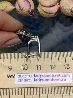 *Серьги Орхидея Микс Танзанит Шпинель арт. С1132/Ag-607/1/8-677 вес 5,95 г - фото 245601