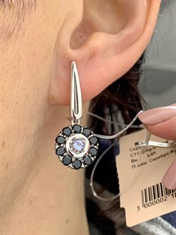 *Серьги Орхидея Микс Танзанит Шпинель арт. С1132/Ag-607/1/8-677 вес 5,95 г - фото 245602