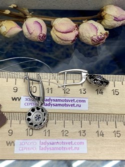 *Серьги Орхидея Микс Танзанит Шпинель арт. С1132/Ag-607/1/8-677 вес 5,95 г - фото 245604