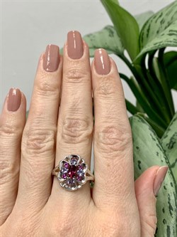 *Кольцо р.18,5 Орхидея Родолит Мозамбик арт. К1222Ю/Ag-607/8/9-026 вес 2,73 г - фото 245626