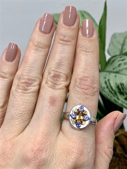 *Кольцо р.18,5 Орхидея Микс Танзанит Цитрин арт. К1223Ю/Ag-607/8/12-388 вес 2,84 г - фото 245867 *Кольцо р.18,5 Орхидея Микс Танзанит Цитрин арт. К1223Ю/Ag-607/8/12-388 вес 2,84 г - фото 245867