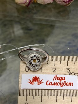 *Кольцо р.19,5 Орхидея Микс Танзанит Цитрин арт. К1223Ю/Ag-607/8/12-396 вес 3,21 г - фото 245940