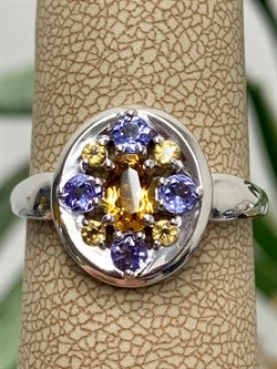 *Кольцо р.20 Орхидея Микс Танзанит Цитрин арт. К1223Ю/Ag-607/8/12-282 вес 3,25 г - фото 245959 *Кольцо р.20 Орхидея Микс Танзанит Цитрин арт. К1223Ю/Ag-607/8/12-282 вес 3,25 г - фото 245959