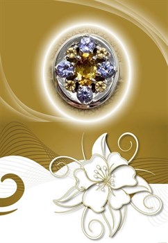 *Кольцо р.20 Орхидея Микс Танзанит Цитрин арт. К1223Ю/Ag-607/8/12-282 вес 3,25 г - фото 245968 *Кольцо р.20 Орхидея Микс Танзанит Цитрин арт. К1223Ю/Ag-607/8/12-282 вес 3,25 г - фото 245968