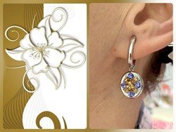 *Серьги Орхидея Микс Танзанит Цитрин арт. С1223Ю/Ag-607/8/12-658 вес 5,44 г - фото 246103