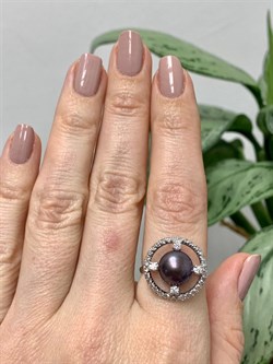 *Кольцо р.18 Шоколадный Жемчуг д.9,5*10 мм арт. 1.0816.0.b-681 Вес 3,79 г - фото 246875 *Кольцо р.18 Шоколадный Жемчуг д.9,5*10 мм арт. 1.0816.0.b-681 Вес 3,79 г - фото 246875