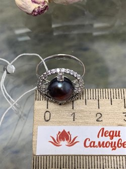 *Кольцо р.18 Шоколадный Жемчуг д.9,5*10 мм арт. 1.0816.0.b-681 Вес 3,79 г - фото 246880 *Кольцо р.18 Шоколадный Жемчуг д.9,5*10 мм арт. 1.0816.0.b-681 Вес 3,79 г - фото 246880