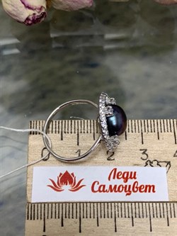 *Кольцо р.18 Шоколадный Жемчуг д.9,5*10 мм арт. 1.0816.0.b-681 Вес 3,79 г - фото 246881 *Кольцо р.18 Шоколадный Жемчуг д.9,5*10 мм арт. 1.0816.0.b-681 Вес 3,79 г - фото 246881