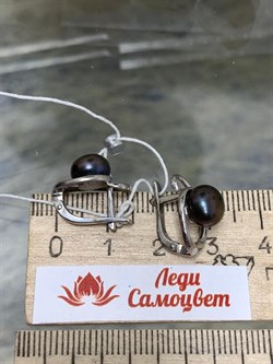*Серьги Шоколадный Жемчуг д.8-8,5мм арт. 2.0315.0.b-581 Вес 3,67 г - фото 246908 *Серьги Шоколадный Жемчуг д.8-8,5мм арт. 2.0315.0.b-581 Вес 3,67 г - фото 246908