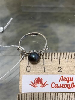 *Кольцо р.17 Черный Жемчуг д.7,5-8мм арт. 1.0344.0.b-751 Вес 2,07 г - фото 246933 *Кольцо р.17 Черный Жемчуг д.7,5-8мм арт. 1.0344.0.b-751 Вес 2,07 г - фото 246933