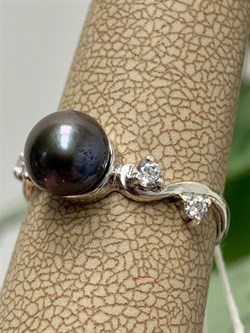 *Кольцо р.17 Черный Жемчуг д.7,5-8мм арт. 1.0344.0.b-751 Вес 2,07 г - фото 246935 *Кольцо р.17 Черный Жемчуг д.7,5-8мм арт. 1.0344.0.b-751 Вес 2,07 г - фото 246935