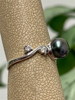 *Кольцо р.17 Черный Жемчуг д.7,5-8мм арт. 1.0344.0.b-751 Вес 2,07 г - фото 246937 *Кольцо р.17 Черный Жемчуг д.7,5-8мм арт. 1.0344.0.b-751 Вес 2,07 г - фото 246937