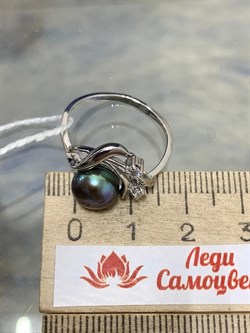 *Кольцо р.18,5 Черный Жемчуг д.8-8,5мм арт. 1.0482.0.b-018 Вес 2,62 г - фото 246985 *Кольцо р.18,5 Черный Жемчуг д.8-8,5мм арт. 1.0482.0.b-018 Вес 2,62 г - фото 246985