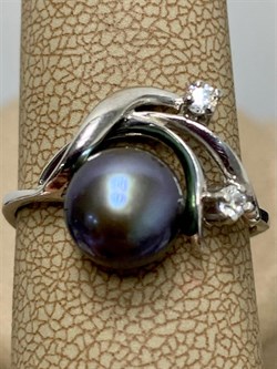 *Кольцо р.18,5 Черный Жемчуг д.8-8,5мм арт. 1.0482.0.b-018 Вес 2,62 г - фото 246989 *Кольцо р.18,5 Черный Жемчуг д.8-8,5мм арт. 1.0482.0.b-018 Вес 2,62 г - фото 246989