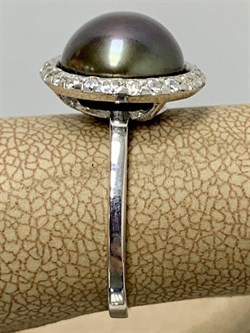 *Кольцо р.19 Черный Жемчуг д.11-11,5мм арт. 1.0812.0.b-081 Вес 3,69 г - фото 247006 *Кольцо р.19 Черный Жемчуг д.11-11,5мм арт. 1.0812.0.b-081 Вес 3,69 г - фото 247006