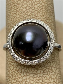 *Кольцо р.19 Черный Жемчуг д.11-11,5мм арт. 1.0812.0.b-081 Вес 3,69 г - фото 247007 *Кольцо р.19 Черный Жемчуг д.11-11,5мм арт. 1.0812.0.b-081 Вес 3,69 г - фото 247007