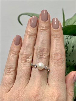 *Кольцо р.17,5 Белый Жемчуг д.7,5-8 мм арт. 1.0344.0.b-958 Вес 2,44 г - фото 247027 *Кольцо р.17,5 Белый Жемчуг д.7,5-8 мм арт. 1.0344.0.b-958 Вес 2,44 г - фото 247027
