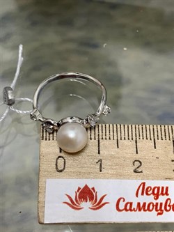 *Кольцо р.17,5 Белый Жемчуг д.7,5-8 мм арт. 1.0344.0.b-958 Вес 2,44 г - фото 247032 *Кольцо р.17,5 Белый Жемчуг д.7,5-8 мм арт. 1.0344.0.b-958 Вес 2,44 г - фото 247032