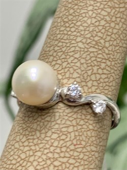 *Кольцо р.17,5 Белый Жемчуг д.7,5-8 мм арт. 1.0344.0.b-958 Вес 2,44 г - фото 247034 *Кольцо р.17,5 Белый Жемчуг д.7,5-8 мм арт. 1.0344.0.b-958 Вес 2,44 г - фото 247034