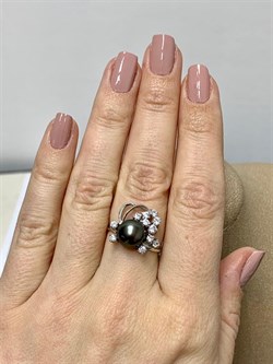 *Кольцо р.17 Черный Жемчуг д.8,5*9мм арт. 1.0486.0.b-526 Вес 3,52 г - фото 247255 *Кольцо р.17 Черный Жемчуг д.8,5*9мм арт. 1.0486.0.b-526 Вес 3,52 г - фото 247255