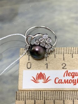 *Кольцо р.17 Черный Жемчуг д.8,5*9мм арт. 1.0486.0.b-526 Вес 3,52 г - фото 247260 *Кольцо р.17 Черный Жемчуг д.8,5*9мм арт. 1.0486.0.b-526 Вес 3,52 г - фото 247260