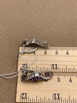 *Серьги Морские коньки Аметист Эмаль арт. 02-4755-00-203-0200-69-469 вес 5,78 г - фото 247277 *Серьги Морские коньки Аметист Эмаль арт. 02-4755-00-203-0200-69-469 вес 5,78 г - фото 247277