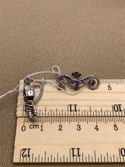 *Серьги Морские коньки Аметист Эмаль арт. 02-4755-00-203-0200-69-469 вес 5,78 г - фото 247278 *Серьги Морские коньки Аметист Эмаль арт. 02-4755-00-203-0200-69-469 вес 5,78 г - фото 247278