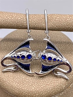 *Серьги Скаты Эмаль арт. 02-4765-00-000-0200-68-246 вес 4,78 г - фото 247310 *Серьги Скаты Эмаль арт. 02-4765-00-000-0200-68-246 вес 4,78 г - фото 247310