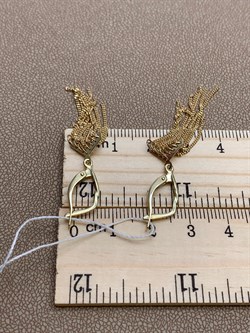 *Серьги цв Лимонное арт. 02-2413-00-000-1130-02-082 вес 3,64 г - фото 247375