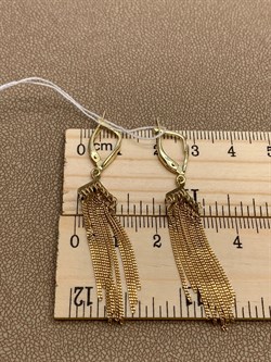 *Серьги цв Лимонное арт. 02-2413-00-000-1130-02-082 вес 3,64 г - фото 247376