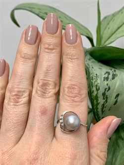 *Кольцо р.17,5 Серебристый Жемчуг д.9,5-10мм арт. 1.0808.0.b-139 Вес 2,43 г - фото 247485 *Кольцо р.17,5 Серебристый Жемчуг д.9,5-10мм арт. 1.0808.0.b-139 Вес 2,43 г - фото 247485