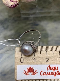 *Кольцо р.17,5 Серебристый Жемчуг д.9,5-10мм арт. 1.0808.0.b-139 Вес 2,43 г - фото 247490 *Кольцо р.17,5 Серебристый Жемчуг д.9,5-10мм арт. 1.0808.0.b-139 Вес 2,43 г - фото 247490