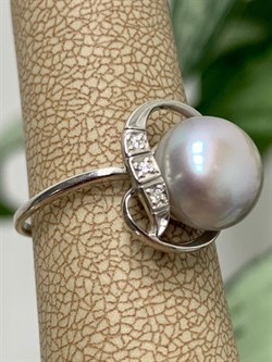 *Кольцо р.17,5 Серебристый Жемчуг д.9,5-10мм арт. 1.0808.0.b-139 Вес 2,43 г - фото 247492 *Кольцо р.17,5 Серебристый Жемчуг д.9,5-10мм арт. 1.0808.0.b-139 Вес 2,43 г - фото 247492