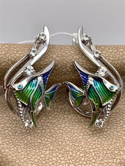 *Серьги Рыбки Эмаль арт. 02-4750-00-201-0200-69-041 вес 5,84 г - фото 247586 *Серьги Рыбки Эмаль арт. 02-4750-00-201-0200-69-041 вес 5,84 г - фото 247586