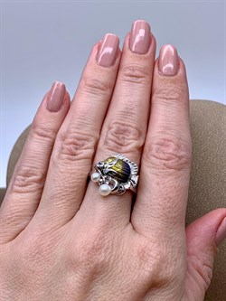 *Кольцо р.17,5 Рыбка Жемчуг Эмаль арт. 01-5488-00-301-0200-68-163 вес 3,67 г - фото 247620 *Кольцо р.17,5 Рыбка Жемчуг Эмаль арт. 01-5488-00-301-0200-68-163 вес 3,67 г - фото 247620