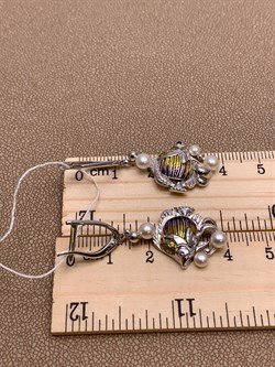 *Серьги Рыбки Жемчуг Эмаль арт. 02-4769-00-301-0200-68-217 вес 6,26 г - фото 247630 *Серьги Рыбки Жемчуг Эмаль арт. 02-4769-00-301-0200-68-217 вес 6,26 г - фото 247630