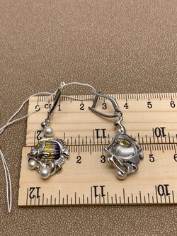 *Серьги Рыбки Жемчуг Эмаль арт. 02-4769-00-301-0200-68-217 вес 6,26 г - фото 247631 *Серьги Рыбки Жемчуг Эмаль арт. 02-4769-00-301-0200-68-217 вес 6,26 г - фото 247631