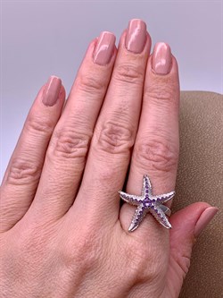 *Кольцо р.18 Морская Звезда Аметист арт. 01-5476-00-203-0200-68-186 вес 3,03 г - фото 247651