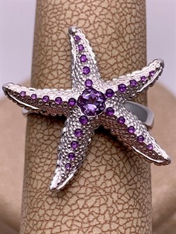 *Кольцо р.18 Морская Звезда Аметист арт. 01-5476-00-203-0200-68-186 вес 3,03 г - фото 247652