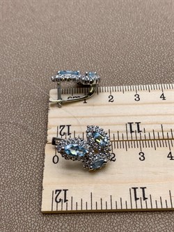 *Серьги Голубой Топаз арт. E00561-662 Вес 6,8 г - фото 248216