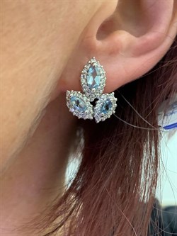 *Серьги Голубой Топаз арт. E00561-662 Вес 6,8 г - фото 248219