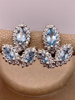 *Серьги Голубой Топаз арт. E00561-662 Вес 6,8 г - фото 248221