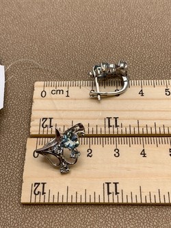 *Серьги Голубой Топаз арт. E00558-887 Вес 4,87 г - фото 248230