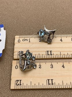 *Серьги Голубой Топаз арт. E00558-887 Вес 4,87 г - фото 248231