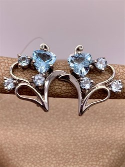 *Серьги Голубой Топаз арт. E00558-887 Вес 4,87 г - фото 248235