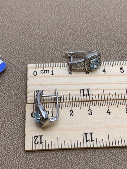 *Серьги Голубой Топаз арт. E00543-974 Вес 6,36 г - фото 248272