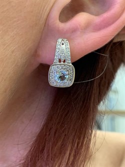 *Серьги Голубой Топаз арт. E00543-974 Вес 6,36 г - фото 248274