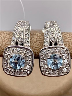 *Серьги Голубой Топаз арт. E00543-974 Вес 6,36 г - фото 248275